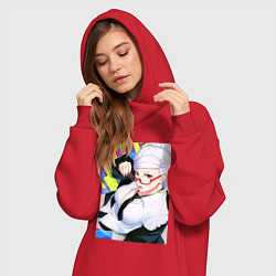 Женское худи-платье Дандадан: Бабка Момо, цвет: красный — фото 2