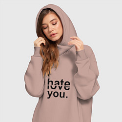 Женское худи-платье От любви до ненавести, цвет: пыльно-розовый — фото 2