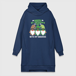 Женское худи-платье Happy St Patricks day - dwarves, цвет: тёмно-синий