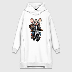 Женское худи-платье Biker mice, цвет: белый