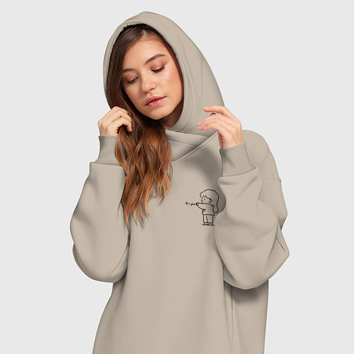 Женская толстовка-платье Влюбленная девушка для пары / Миндальный – фото 3