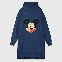 Женское худи-платье Mickey mouse head, цвет: тёмно-синий