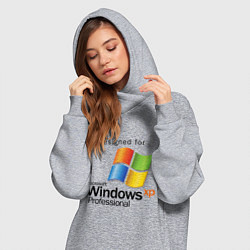 Женское худи-платье Предназначен для windows xp, цвет: меланж — фото 2
