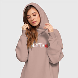 Женское худи-платье Civilization VII, цвет: пыльно-розовый — фото 2
