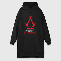 Женское худи-платье Assassins Creed Shadows - badge, цвет: черный