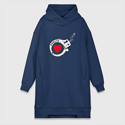 Женское худи-платье Вместе парное - наручники, цвет: тёмно-синий