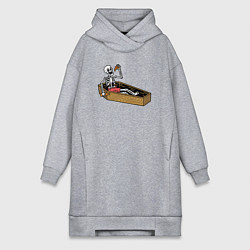 Женское худи-платье Death pizza, цвет: меланж
