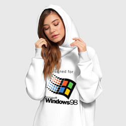 Женское худи-платье Предназначен для windows 98, цвет: белый — фото 2