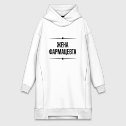 Женское худи-платье Жена фармацевта на светлом, цвет: белый