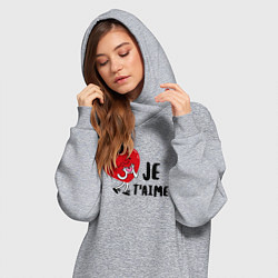 Женское худи-платье Je taime, цвет: меланж — фото 2