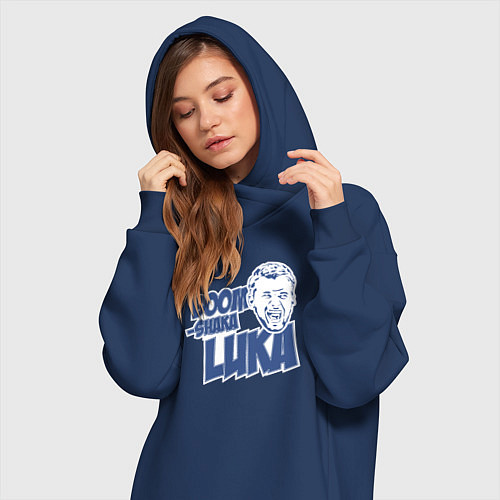Женская толстовка-платье Boom shaka Luka / Тёмно-синий – фото 3