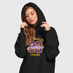 Женское худи-платье Lebron James Lakers, цвет: черный — фото 2
