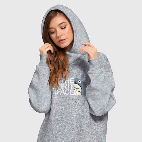 Женская толстовка-платье Tororo - the spirit face / Меланж – фото 3