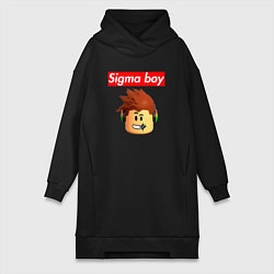 Женская толстовка-платье Sigma boy roblox head - мем Роблокс Сигма бой