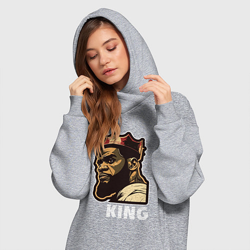 Женская толстовка-платье Король Леброн Джеймс / Меланж – фото 3