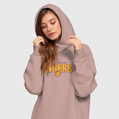 Женская толстовка-платье Team Los Angeles Lakers / Пыльно-розовый – фото 3
