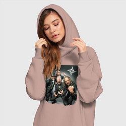 Женское худи-платье Metallica cool dudes - thrash metal, цвет: пыльно-розовый — фото 2