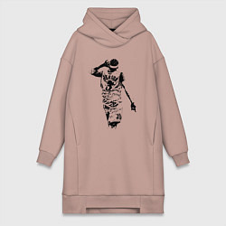 Женское худи-платье Allen Iverson NBA, цвет: пыльно-розовый