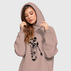 Женское худи-платье Allen Iverson NBA, цвет: пыльно-розовый — фото 2