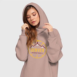 Женское худи-платье Basketball Denver, цвет: пыльно-розовый — фото 2
