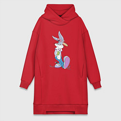 Женское худи-платье Bugs Bunny in the sneakers, цвет: красный