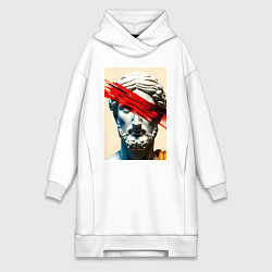 Женское худи-платье Штрих на античной статуе, цвет: белый