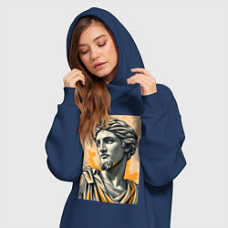 Женское худи-платье Арт с античным портретом, цвет: тёмно-синий — фото 2