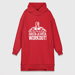 Женское худи-платье Arnold - hasta la vista workout, цвет: красный