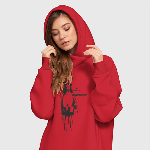 Женская толстовка-платье Banksy bunny / Красный – фото 3