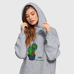 Женское худи-платье Говорящие кактусы, цвет: меланж — фото 2