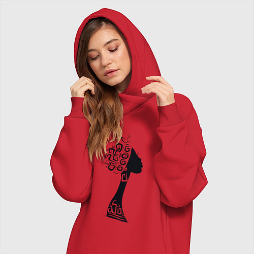 Женская толстовка-платье Black woman / Красный – фото 3