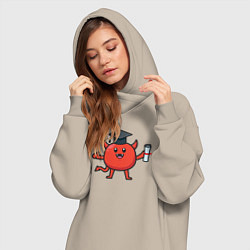 Женское худи-платье Дьяволёнок выпускник, цвет: миндальный — фото 2