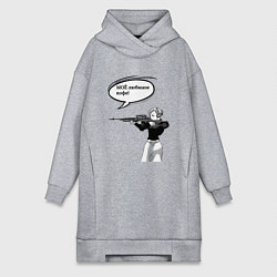 Женское худи-платье Моё любимое кофе, цвет: меланж