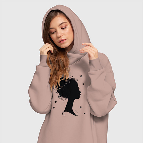 Женская толстовка-платье Flower girl / Пыльно-розовый – фото 3