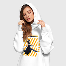 Женское худи-платье Блич Ичиго Куросаки мечи, цвет: белый — фото 2