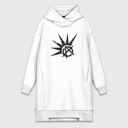 Женское худи-платье Anarchy punks, цвет: белый