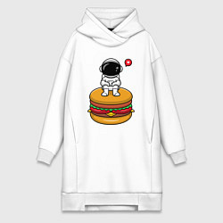 Женское худи-платье Космический гамбургер, цвет: белый