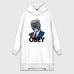 Женское худи-платье Trump obey, цвет: белый