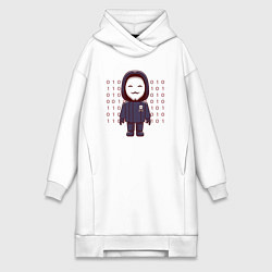 Женское худи-платье Anonymous gamer, цвет: белый