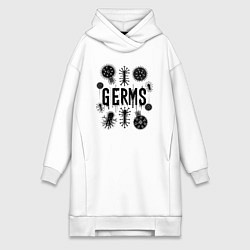Женская толстовка-платье Микробы вирусы и бактерии