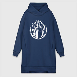 Женское худи-платье Огненный доктор, цвет: тёмно-синий