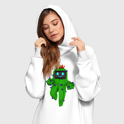 Женское худи-платье Tанцующий кактус из игры, цвет: белый — фото 2