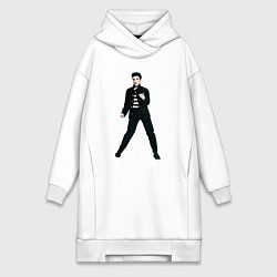 Женское худи-платье Танцующий Элвис Пресли, цвет: белый