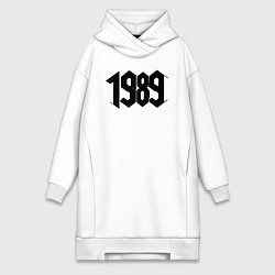 Женское худи-платье 1989 год в стиле ретро, цвет: белый