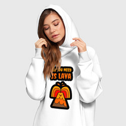 Женское худи-платье Всё что тебе нужно это лава, цвет: белый — фото 2