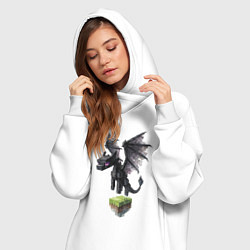 Женское худи-платье Ender Dragon, цвет: белый — фото 2