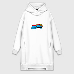 Женское худи-платье Tron motorbike, цвет: белый