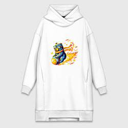 Женская толстовка-платье Медведь-метеорит