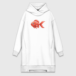 Женская толстовка-платье Милая красная рыбка