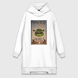 Женское худи-платье Разыскивается огр, цвет: белый